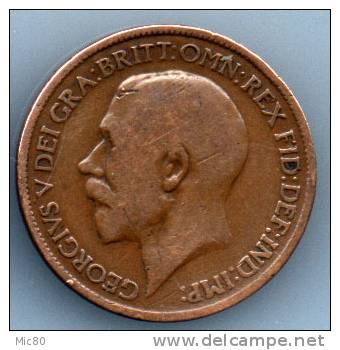 Grande-Bretagne Half Penny Georges V 1921 B+/tb - C. 1/2 Penny