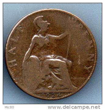 Grande-Bretagne Half Penny Georges V 1924 B/tb - C. 1/2 Penny