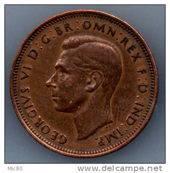 Grande-Bretagne Half Penny Georges VI 1944 Ttb+ - C. 1/2 Penny