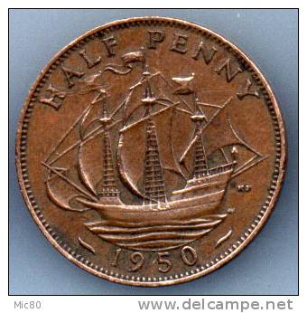 Grande-Bretagne Half Penny 1950 Ttb+ - C. 1/2 Penny