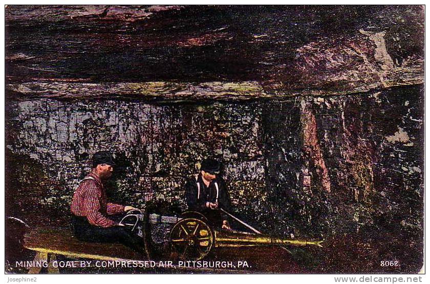 Miners Coal Pittsburgh .PA - Mineurs De Charbon, Avec Compresseur D´air , Pittsburgh Pennsylvanie - Cpa Colorisée - - Pittsburgh