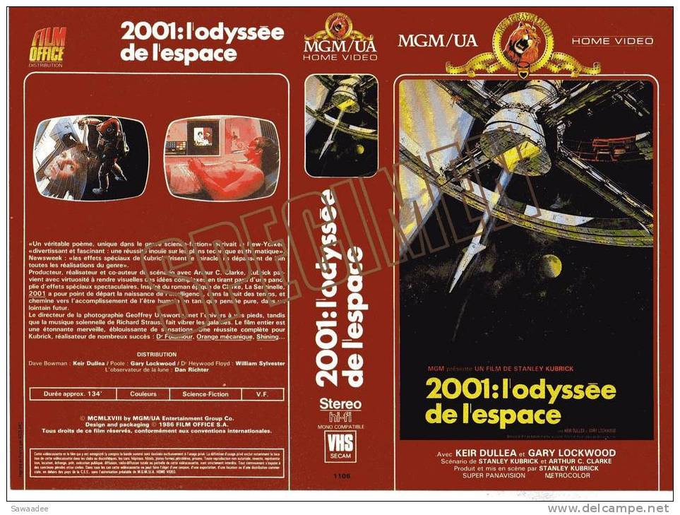 JAQUETTE K7 - PUBLICITAIRE - 2001 : L´ODYSSEE DE L´ESPACE - SPECIMEN - Werbetrailer