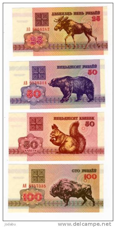 4 Billets Neufs 1992  Bielorussie - Bielorussia