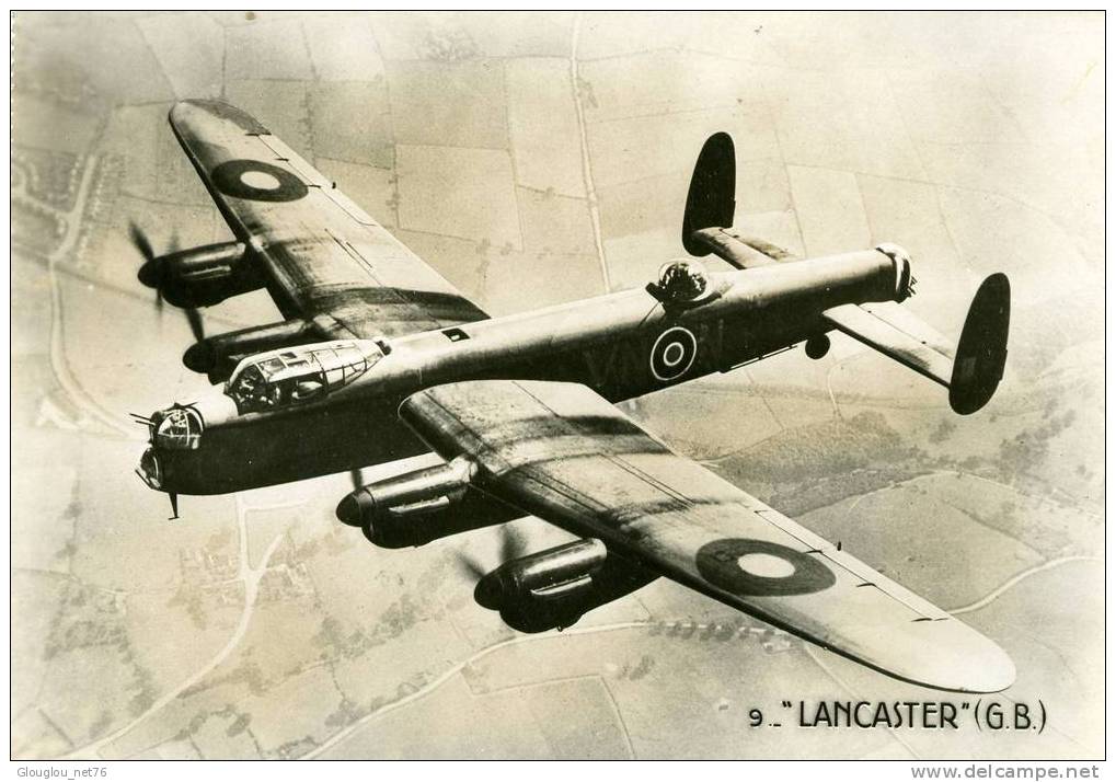 AVIONS ALLIES-"LANCASTER" G.B. BOMBARDIER MOURD-QUADRIMOTEUR.....DESCRIPTIF AU DOS  CPSM GRAND FORMAT ..  A VOIR - 1939-1945: 2. Weltkrieg