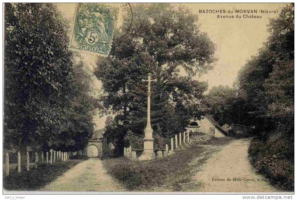 CPA 58 BAZOCHES DU MORVAN. AVENUE DU CHATEAU - Bazoches