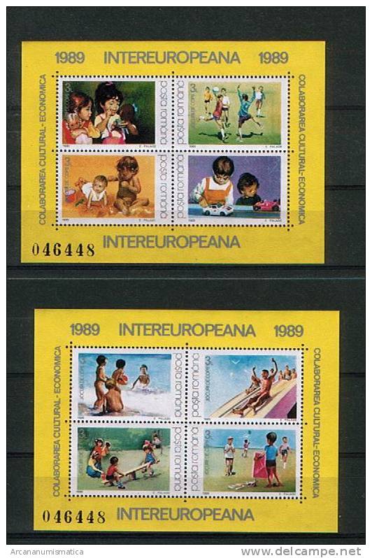 ROMANIA/RUMANIA  1.989   Y&t 202+203   Serie Completa NIÑOS JUGANDO     SDL-87 - Collections