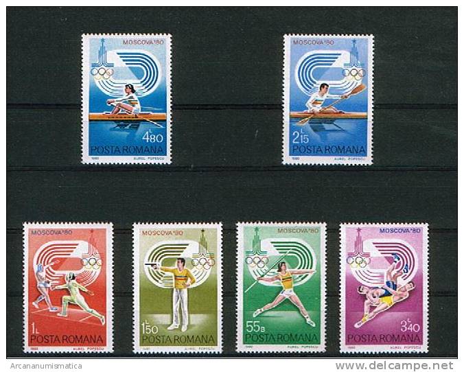 ROMANIA/RUMANIA  1.980  Y&t 3289/3294    Serie Completa JUEGOS OLIMPICOS  MOSCU      SDL-96 - Collections