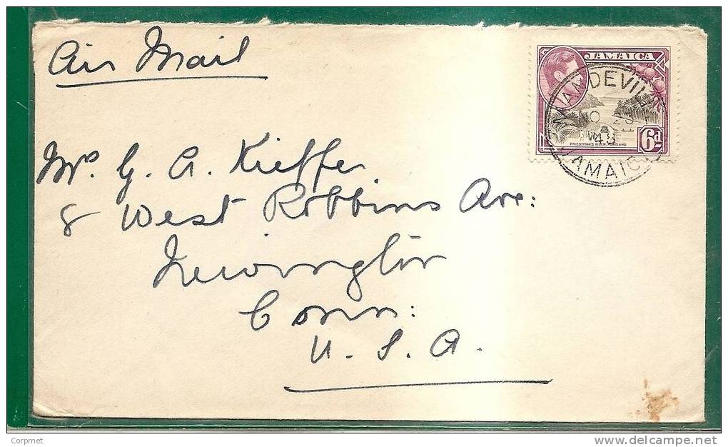 JAMAICA - VF 1948 AIR MAIL COVER From MANDEVILLE To CONN. - Priestman´s River Stamp - Jamaique (1962-...)