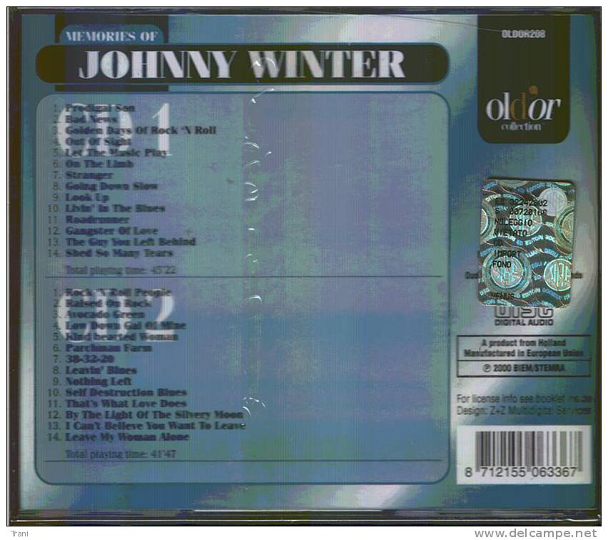 JOHNNY WINTER - Memories - 2 CD - Rock