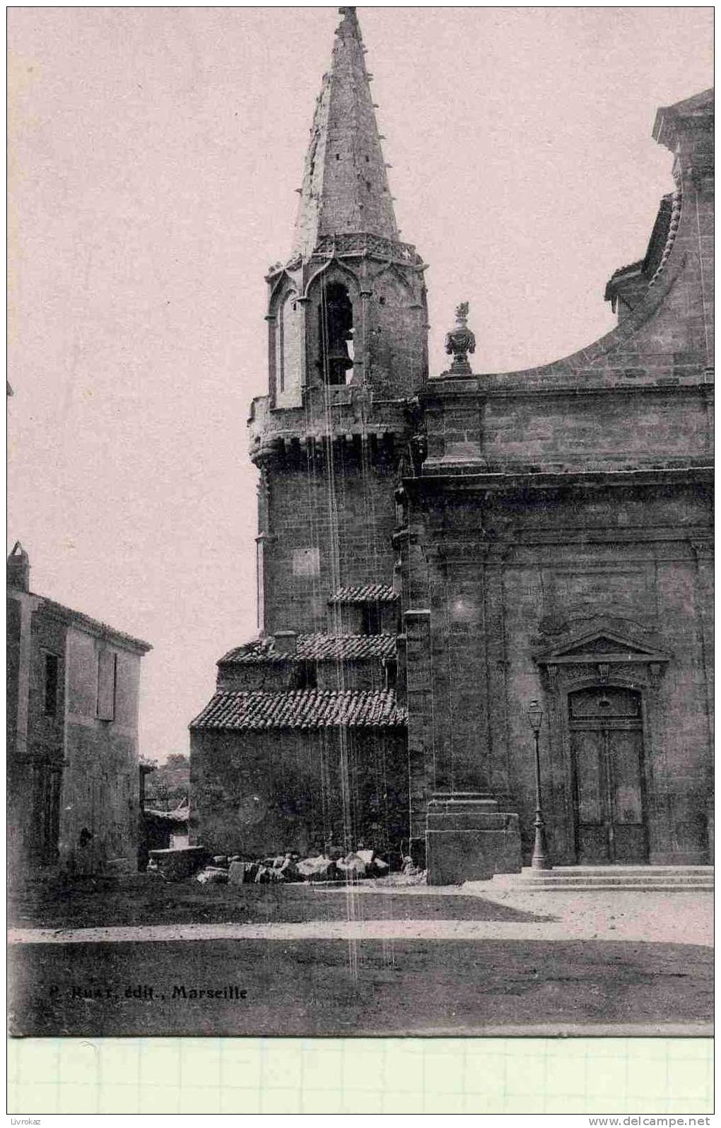 Bouches Du Rhône, Lambesc. Tremblement De Terre Du 11 Juin 1909. Ce Qu'il Reste Du Clocher - Lambesc