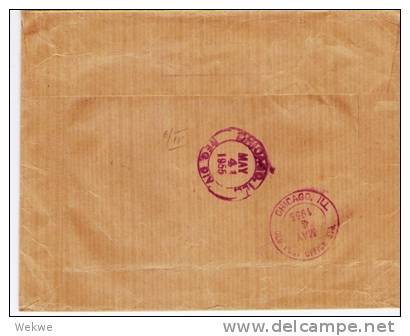 Vat013a/  VATIKAN - Hohe Luftpostfrankatur Chicago,  USA 1955, Zollgebühr 15 Cents - Covers & Documents