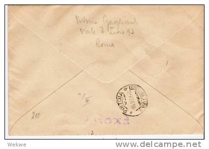 Vat016a/ VATIKAN -  Express-Einschreiben N. Pistoa Mit 4-er Block Basilika S. Giovanni 1951 Kleinformat ! - Briefe U. Dokumente