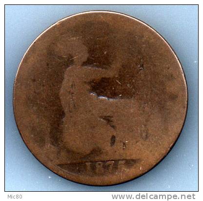 Grande-Bretagne 1 Penny Victoria 1875 B-- - D. 1 Penny