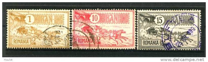 Rumänien Mi.N° 146 + 149/50 Gestempelt  1903,  Einweihung Des Neuen Postgebäudes In Bukarest. - Oblitérés