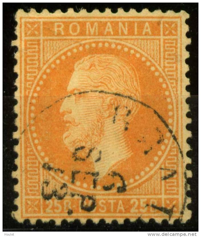Rumänien Mi.N° 41 Gestempelt, Freimarken: Fürst Karl I. Im Kreise, Feiner Pariser Bdr. - 1858-1880 Moldavia & Principado