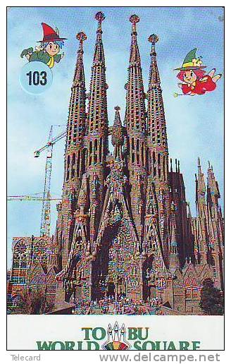 Telecarte L´ESPAGNE España  Se Relacionó (103) La Sagrada Familia, Barcelona * Telefonkarte - SPAIN RELATED - Japan - Cultura
