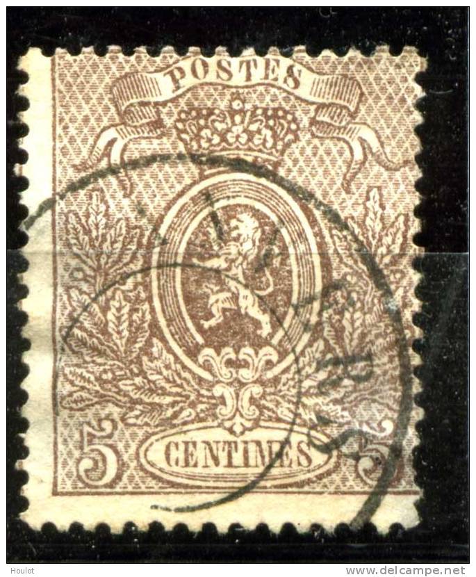 Belgien Mi.N°22 C Plf, Gestempelt Dent. 15;  1866,  Farbe ??? Braun Oder Gelbbraun :-));;; Gut Gezähnt Und Gestempelt - 1866-1867 Coat Of Arms