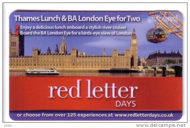 RED LETTER DAYS - London Palace Of  Westminster  ( England Gift Card) * Palais Palacio Palast Palazzo Paleis Palaces * - Cultural