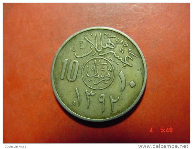 4505 SAUDI ARABIA 10 HALALA    AÑOS / YEARS  1392 EGIRA - 1962   VF - Arabie Saoudite