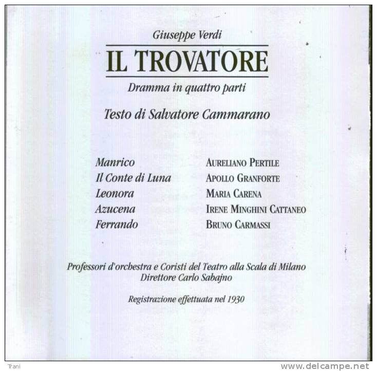 VERDI - IL TROVATORE - PERTILE - VOL. II - Opere