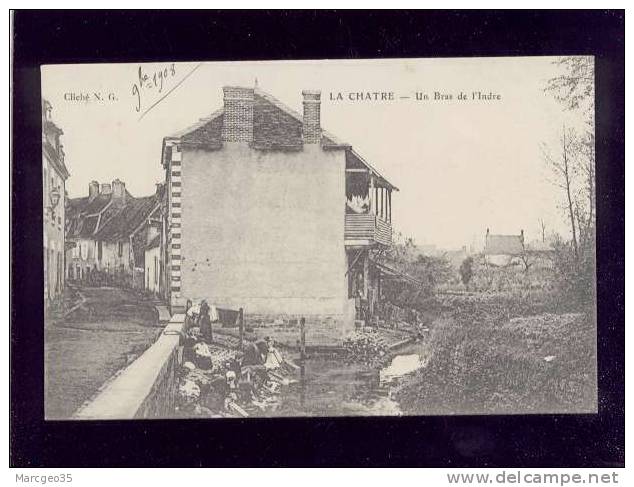 La Châtre Un Bras De L'indre  édit.N.G. Animée Lavoir Laveuses  Belle Carte - La Chatre