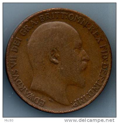 Grande-Bretagne 1 Penny Edouard VII 1908 Tb/ttb - D. 1 Penny