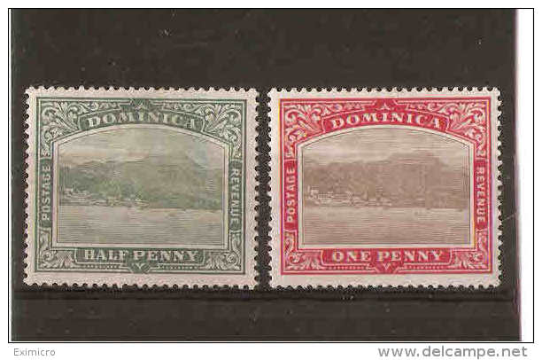 DOMINICA 1903-07 ½d, 1d SG 27/28 MOUNTED MINT WATERMARK CROWN CC Cat £19.50 - Dominica (...-1978)