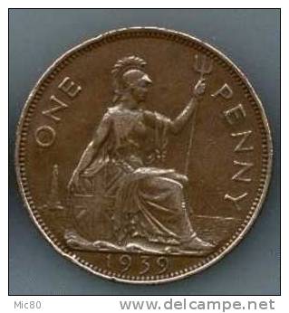 Grande-Bretagne 1 Penny Georges VI 1939 Ttb+ - D. 1 Penny