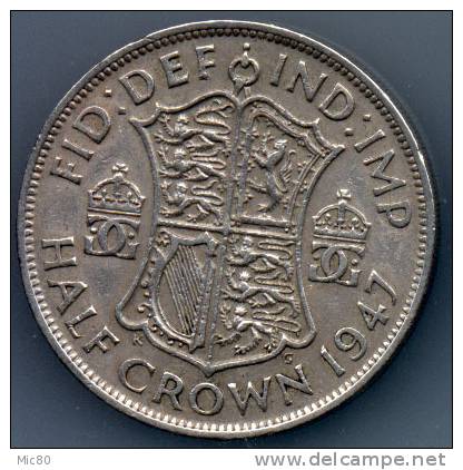 Grande-Bretagne Half Crown 1947 Ttb+ - K. 1/2 Crown