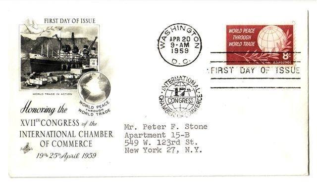 XVIIth Congress Of The International Chamber Of Commerce    ( USA - FDC 1959. ) - 1951-1960