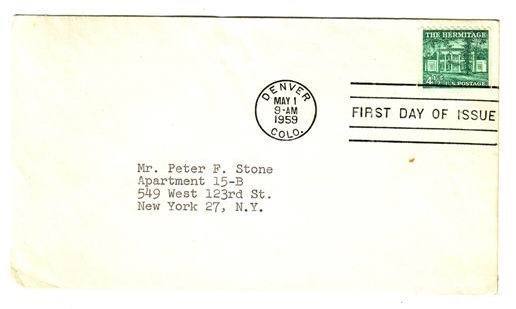 The Hermitage    ( USA - FDC 1959. ) - 1951-1960