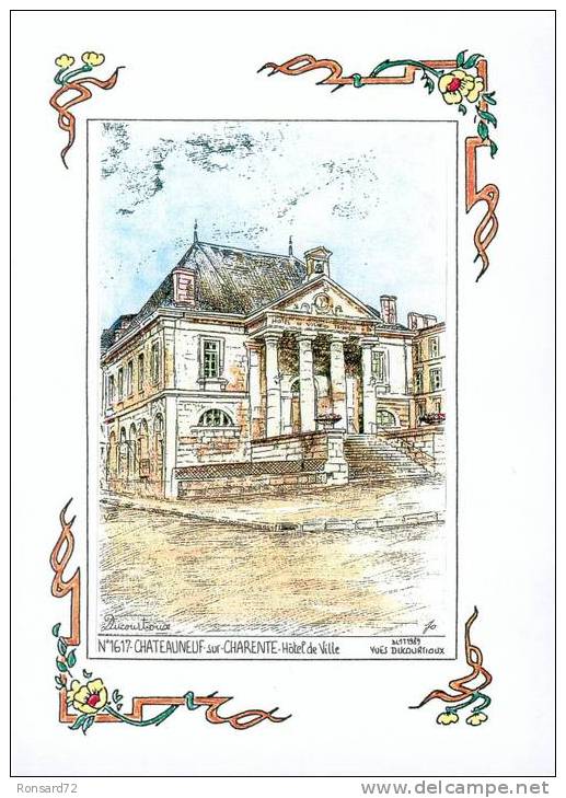 16 CHATEAUNEUF-sur-CHARENTE - Hôtel De Ville - Illustration Yves Ducourtioux - Chateauneuf Sur Charente