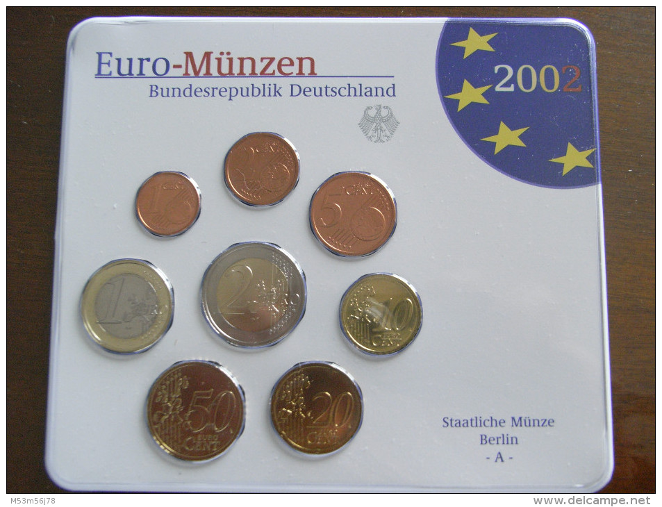 Kompletter Euro Kursmünzensatz Deutschland 2002 / 5xBlister - Duitsland