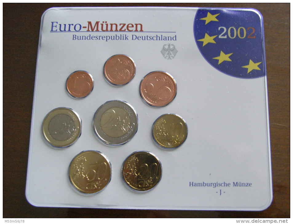 Kompletter Euro Kursmünzensatz Deutschland 2002 / 5xBlister - Duitsland