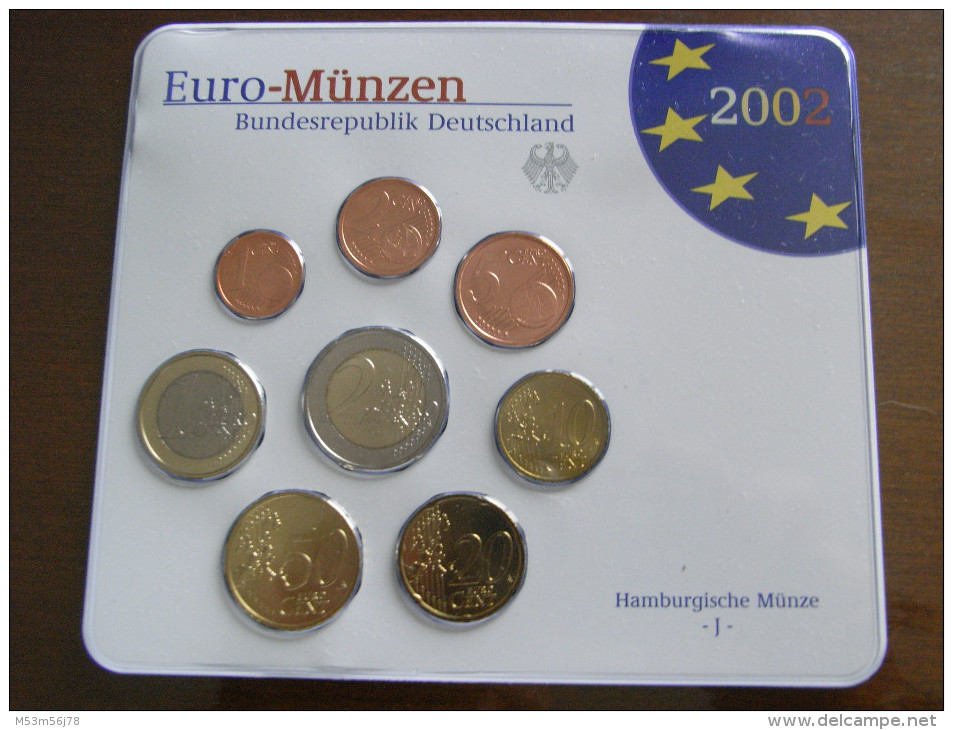 Kompletter Euro Kursmünzensatz Deutschland 2002 / 5xBlister - Deutschland