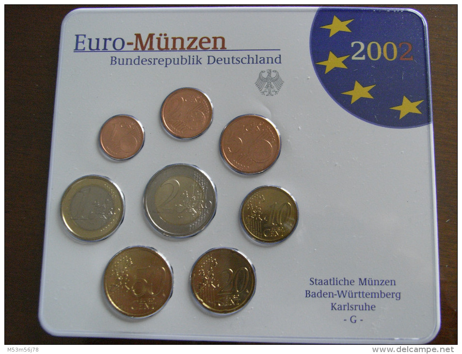 Kompletter Euro Kursmünzensatz Deutschland 2002 / 5xBlister - Allemagne