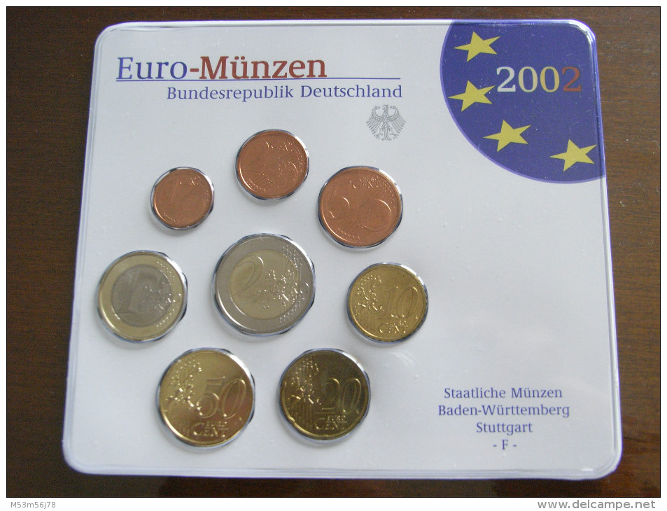 Kompletter Euro Kursmünzensatz Deutschland 2002 / 5xBlister - Germany