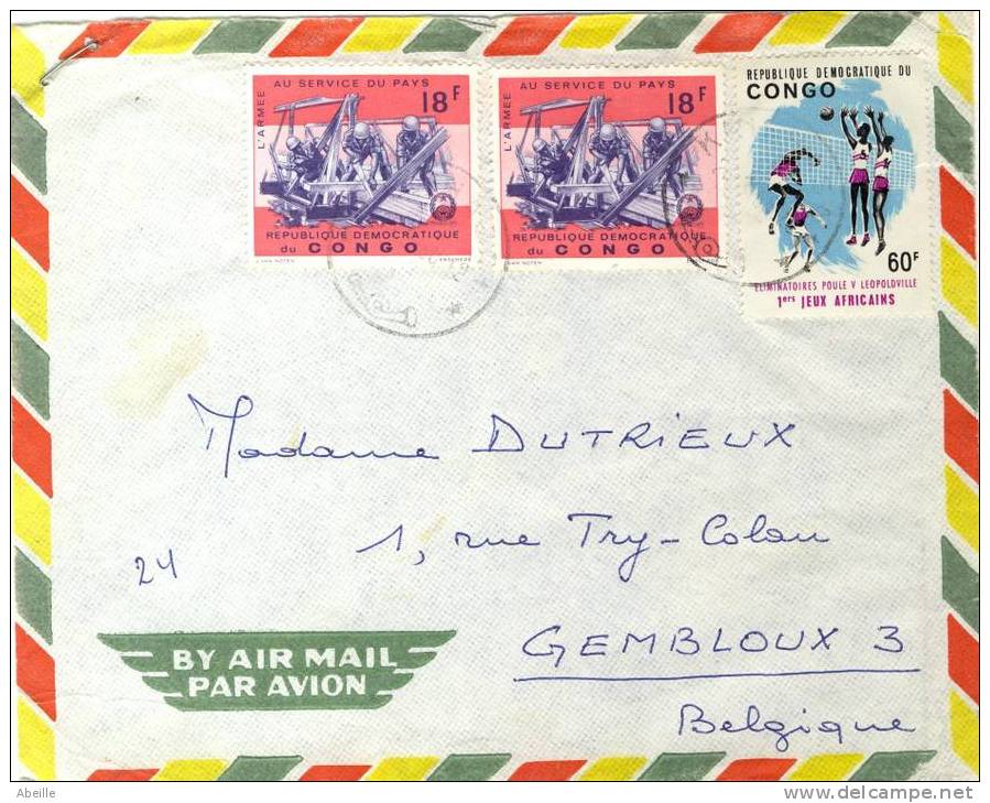 13/643 LETTRE   CONGO - Volleyball