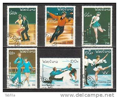 LAO - 1992 - Patinage Artistique - Jeux Olimpiques D´Hiver - Albertvil´92 - 6v Obl. - Eiskunstlauf