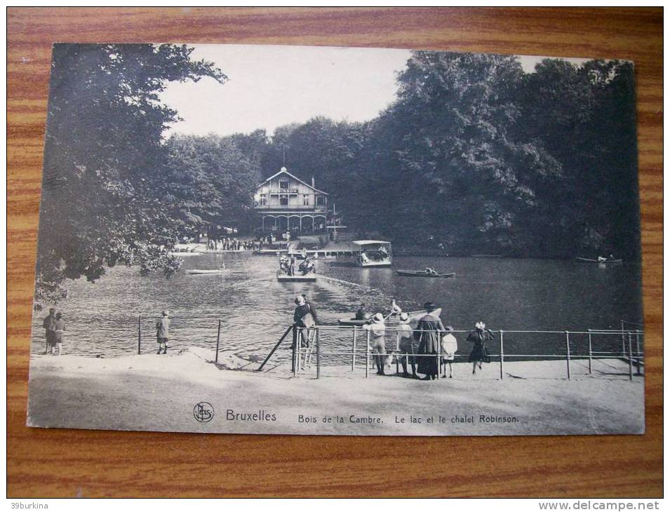BRUXELLES  Bois De La Cambre   Le Lac Et Le Chalet  Robinson 1900 1925 - Bossen, Parken, Tuinen