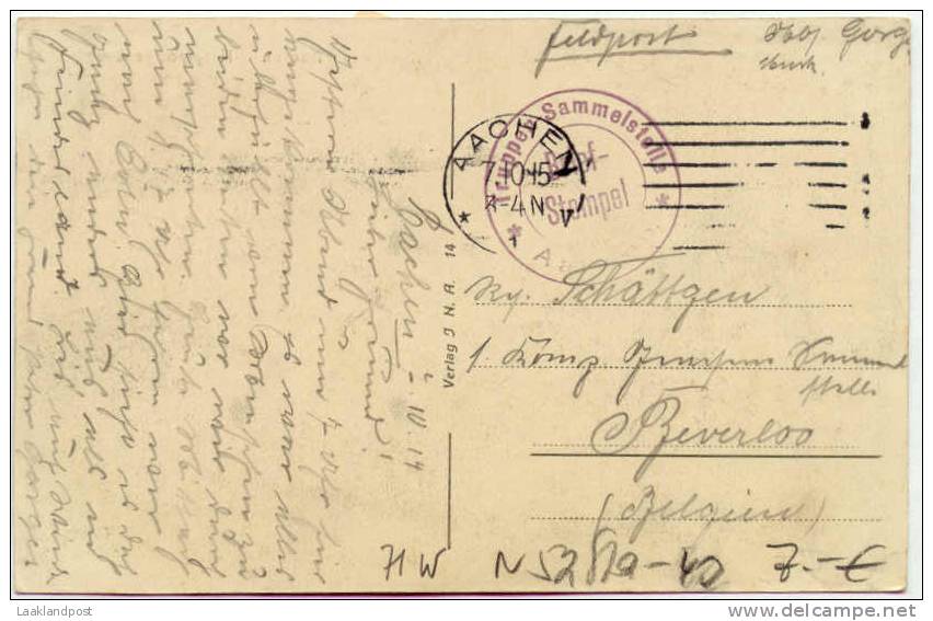 Feldpost 7-10-1914 View Card Hauptpostambt Postoffice Aachen - Guerre Mondiale (Première)