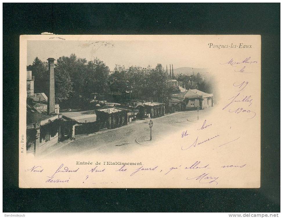 Pougues Les Eaux (58) - Entrée De L' établissement ( Thermal B.F. Paris Voyagé En 1900 Au Premier Enchérisseur ) - Pougues Les Eaux