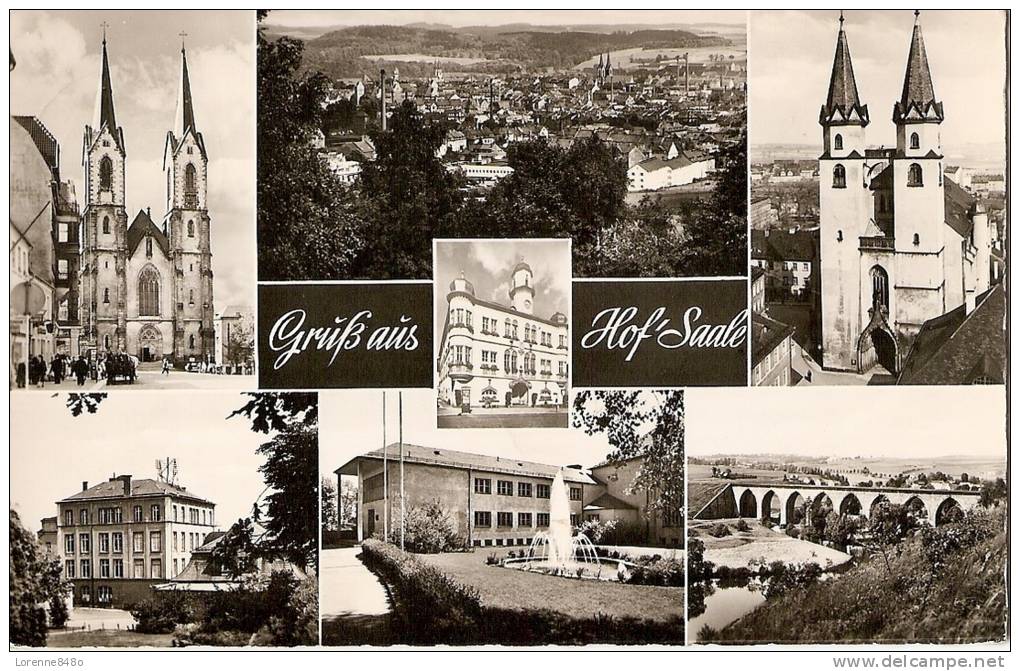 - ALLEMAGNE ..Bavière...HOF / SAALE ....Eglise - Pont - Admisnistrations -Multivues+++1963+++ - Hof