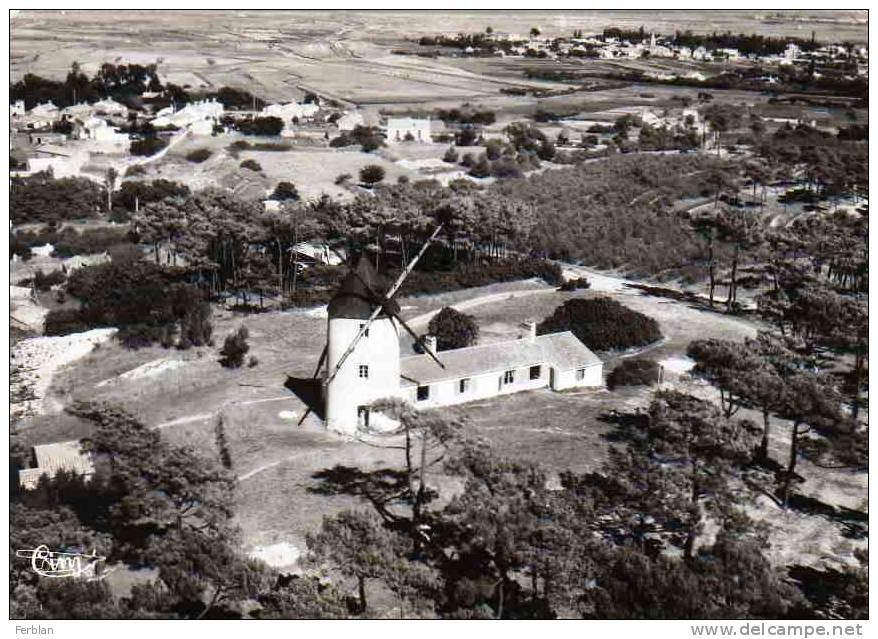 85.ILE DE NOIRMOUTIER. L'EPINE. Vue Générale Aérienne Sur Le Moulin De La Bosse. Carte Dentelée. - Ile De Noirmoutier