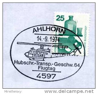 HELICOPTERE / AVION / OBLITERATION TEMPORAIRE 1974  ALLEMAGNE / HUBSCHRAUBER - Helicopters