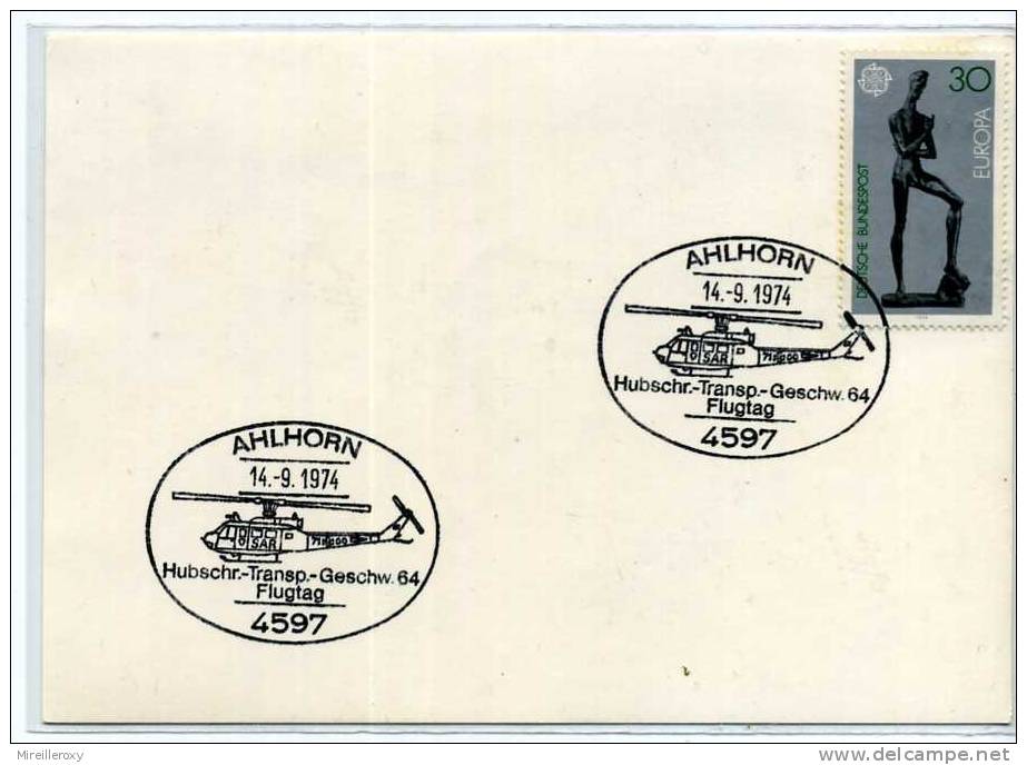 HELICOPTERE / AVION / OBLITERATION TEMPORAIRE 1975  ALLEMAGNE / HUBSCHRAUBER - Helicopters