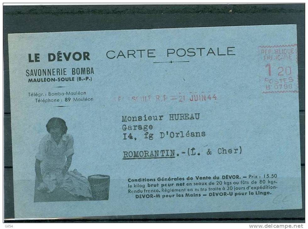 Carte Postale Accusé De Recption , Savonnerie Bomba Mauléon Soule - Lp32 - Mauleon Barousse