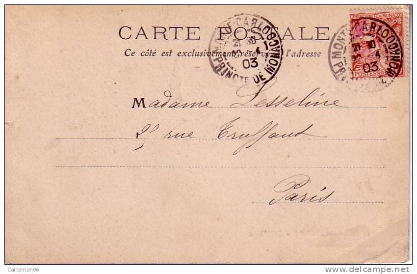 Timbre Sur Carte - Monaco 10 C (cachet 1903) - Marcophilie