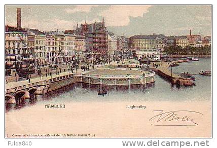 CPA.     HAMBURG.      Jungfernstieg.      1902.       (animée) - Harburg