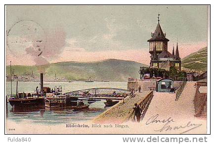 CPA.     RÜDESHEIM.       Blick Nach Bingen.    1902.       (animée) - Bingen